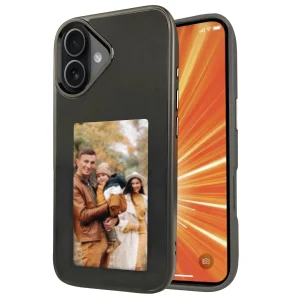 R2B iPhone 16 Hoesje met Foto - Screenprotector - E Ink Display & NFC - Stijlvol & Beschermend - Zwart