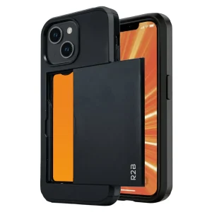 R2B iPhone 14 Hoesje met Pasjeshouder - Screenprotector - 3 Pasjes - Stevig & Beschermend - Zwart